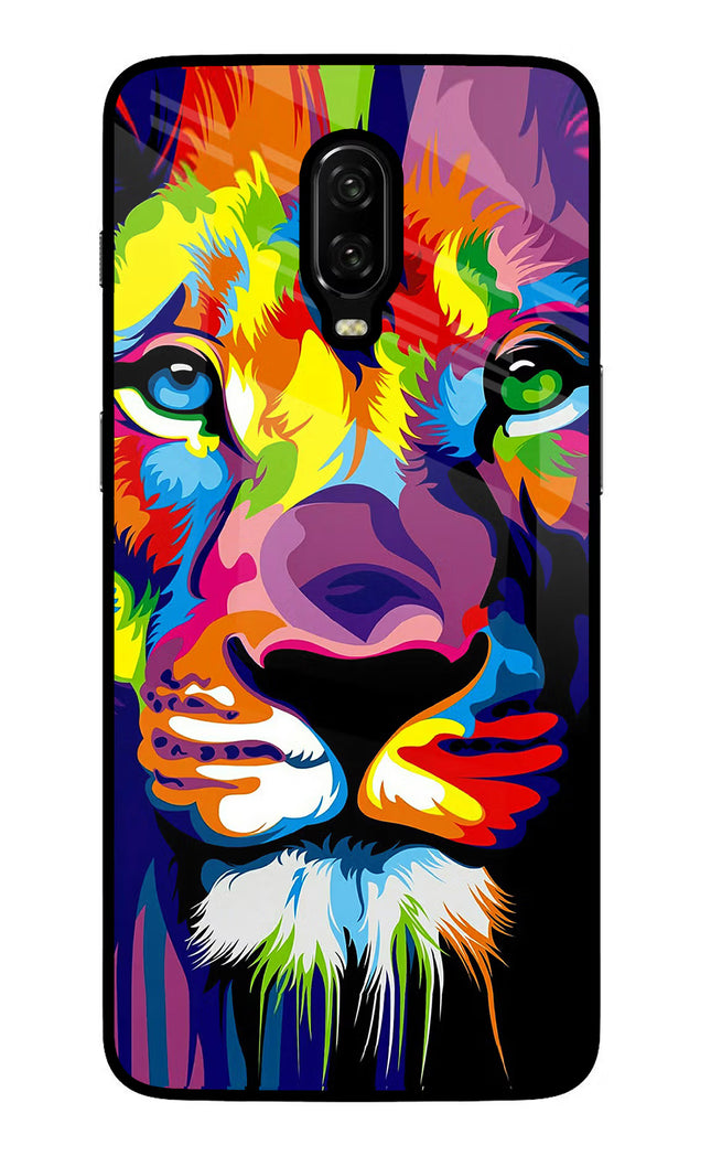 Lion Oneplus 6T Glass Case Back Cover by Casekaro