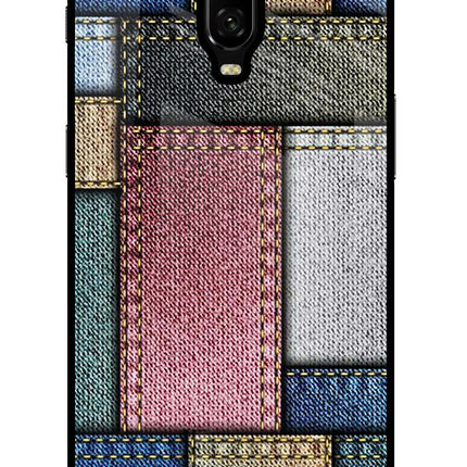 Multicolor Jeans Oneplus 6T Glass Case