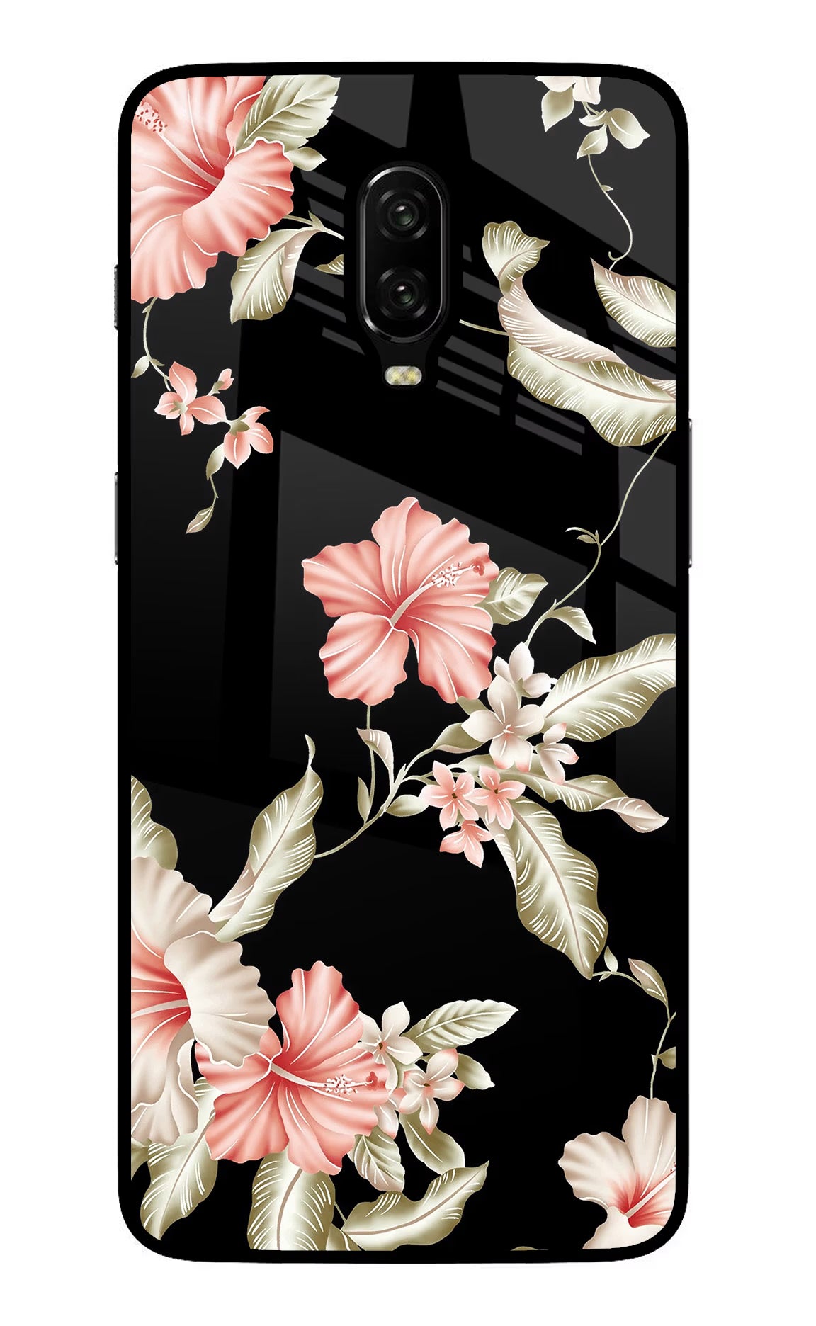 Flowers Oneplus 6T Glass Case Back Cover by Casekaro