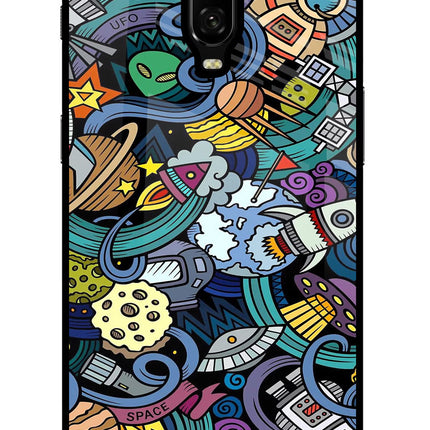 Space Abstract Oneplus 6T Glass Case