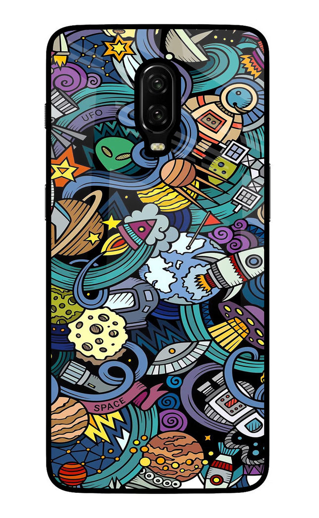 Space Abstract Oneplus 6T Glass Case Back Cover by Casekaro