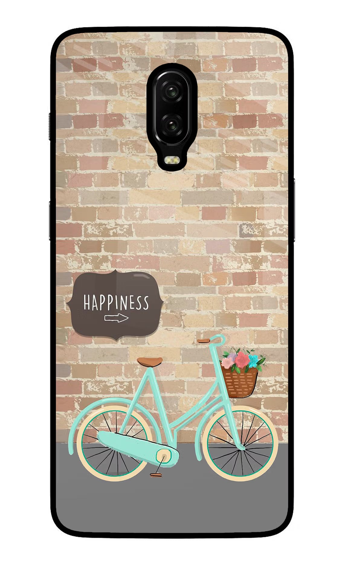Happiness Artwork Oneplus 6T Glass Case Back Cover by Casekaro