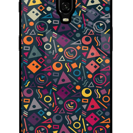 Geometric Abstract Oneplus 6T Glass Case Back Cover by Casekaro
