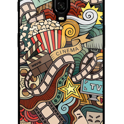 Cinema Abstract Oneplus 6T Glass Case Back Cover by Casekaro