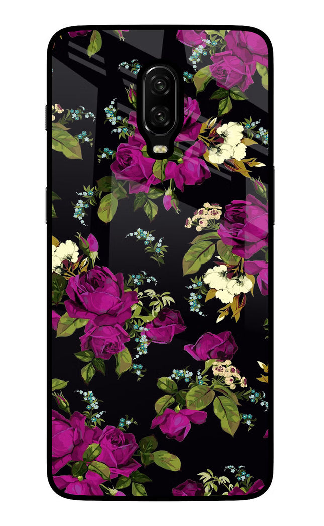 Flowers Oneplus 6T Glass Case Back Cover by Casekaro