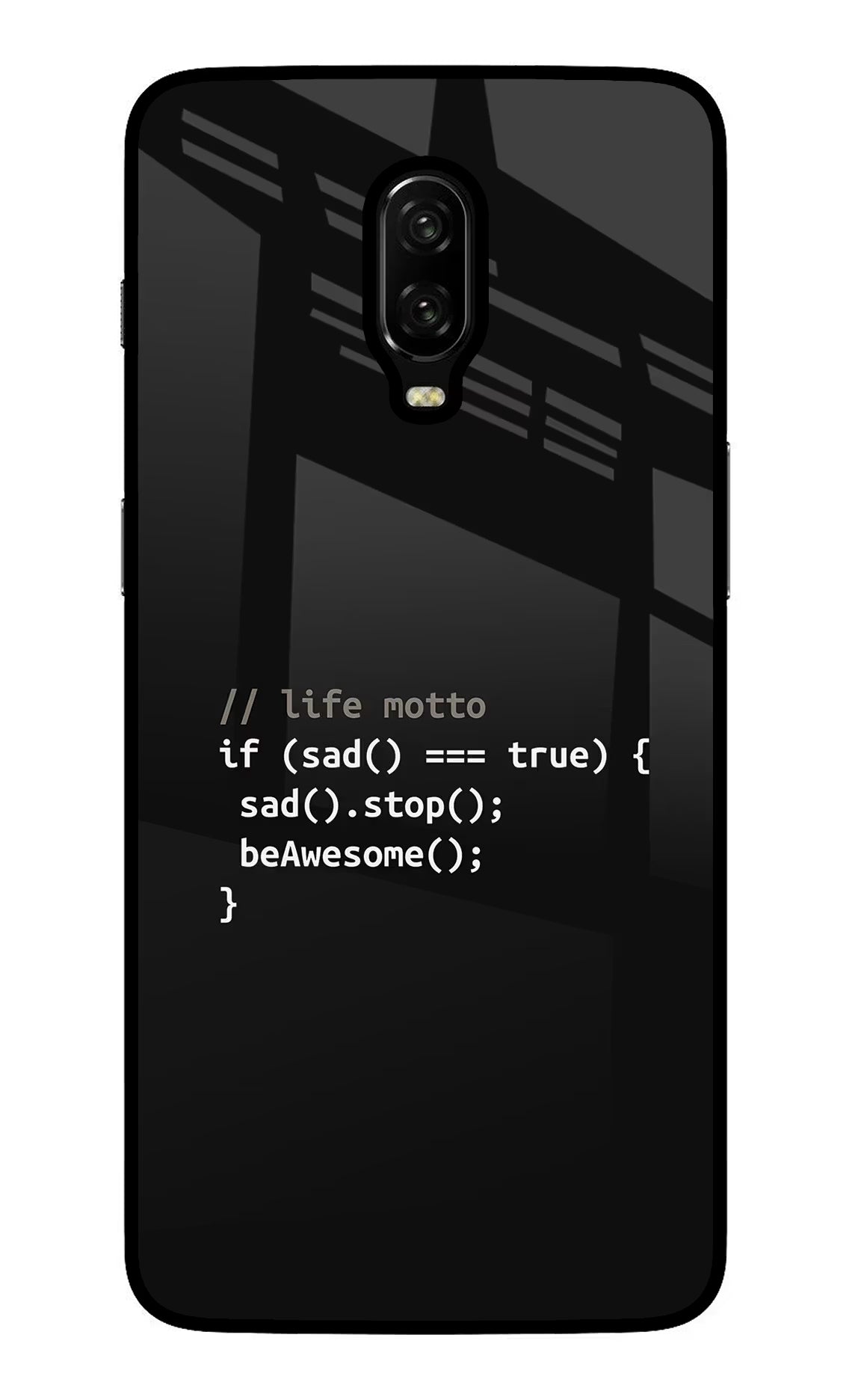 Life Motto Code Oneplus 6T Glass Case