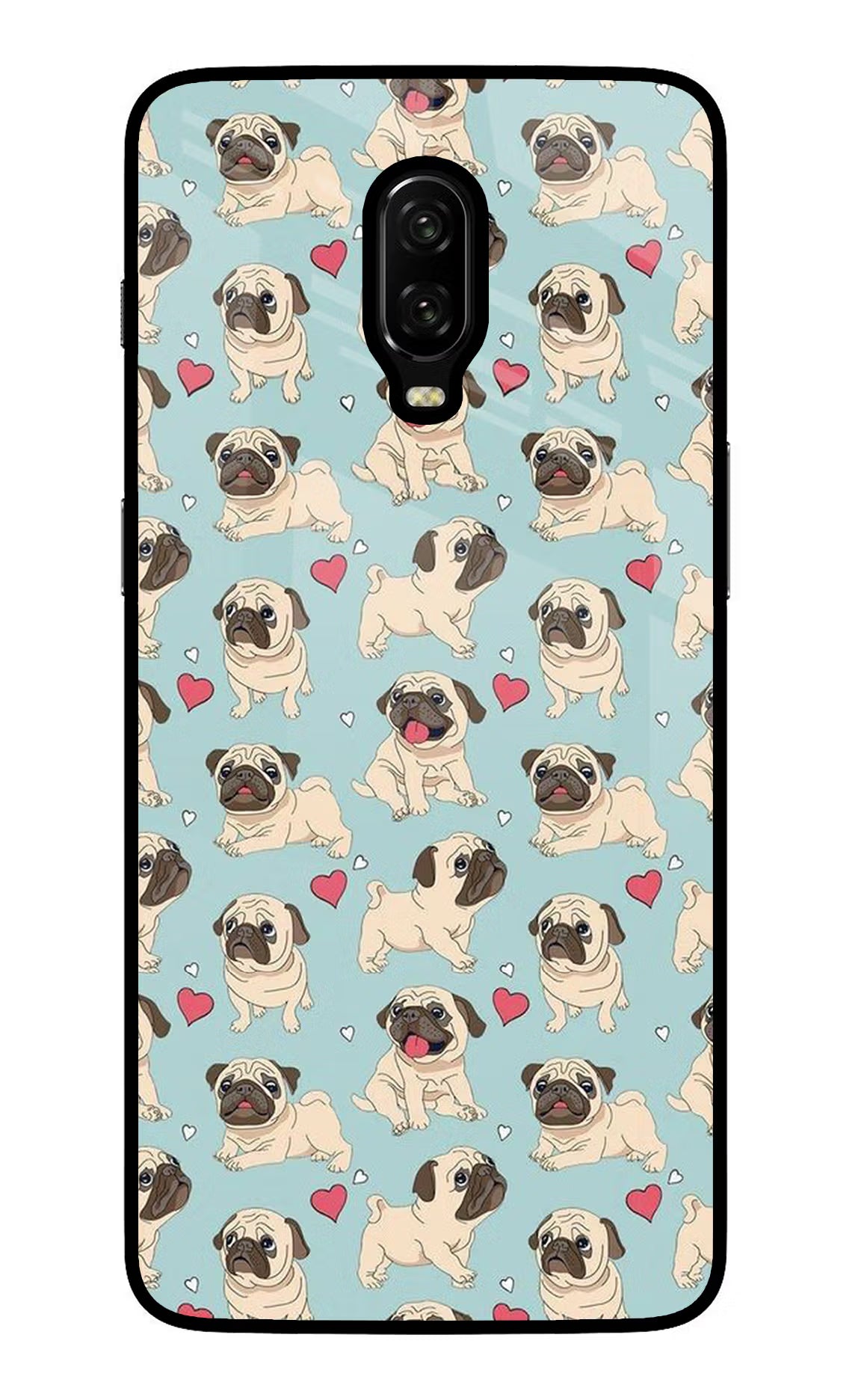 Pug Dog Oneplus 6T Glass Case Back Cover by Casekaro