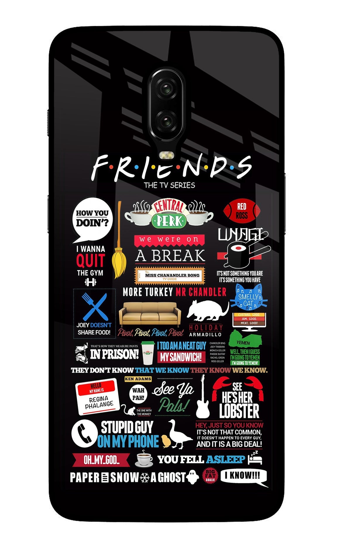 FRIENDS Oneplus 6T Glass Case