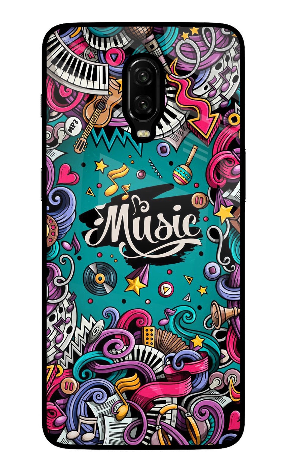 Music Graffiti Oneplus 6T Glass Case