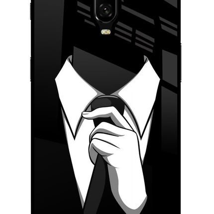 Black Tie Oneplus 6T Glass Case