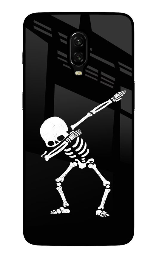 Dabbing Skeleton Art Oneplus 6T Glass Case