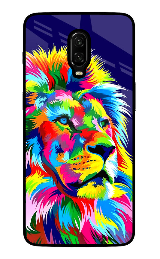 Vector Art Lion Oneplus 6T Glass Case