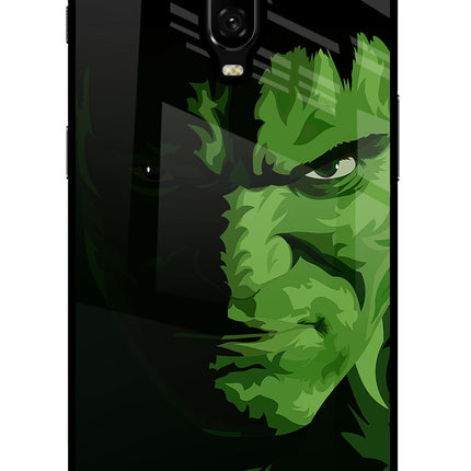 HULK Oneplus 6T Glass Case Back Cover by Casekaro
