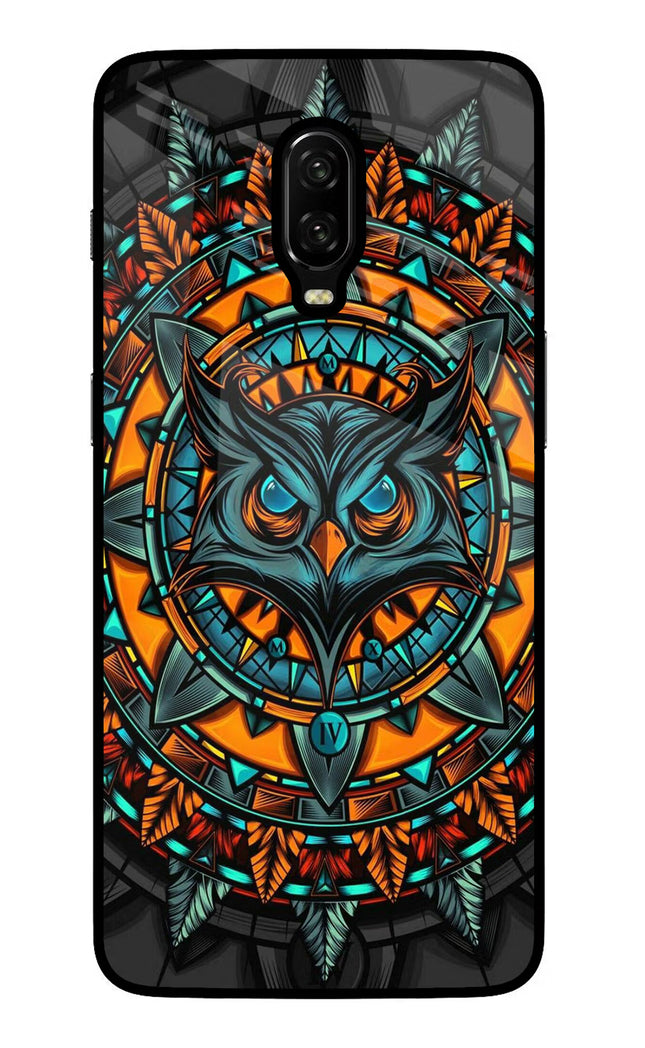 Angry Owl Art Oneplus 6T Glass Case Back Cover by Casekaro