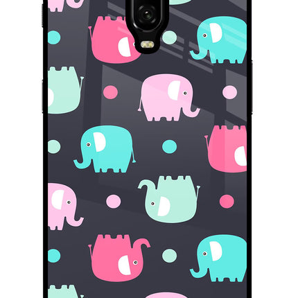 Elephants Oneplus 6T Glass Case