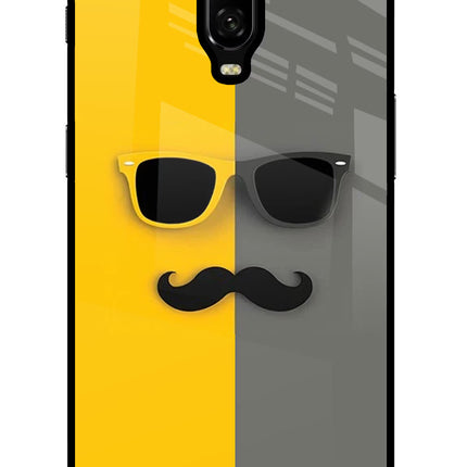 Sunglasses with Mustache Oneplus 6T Glass Case