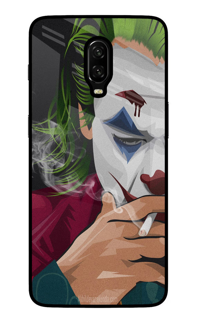 Joker Smoking Oneplus 6T Glass Case Back Cover by Casekaro