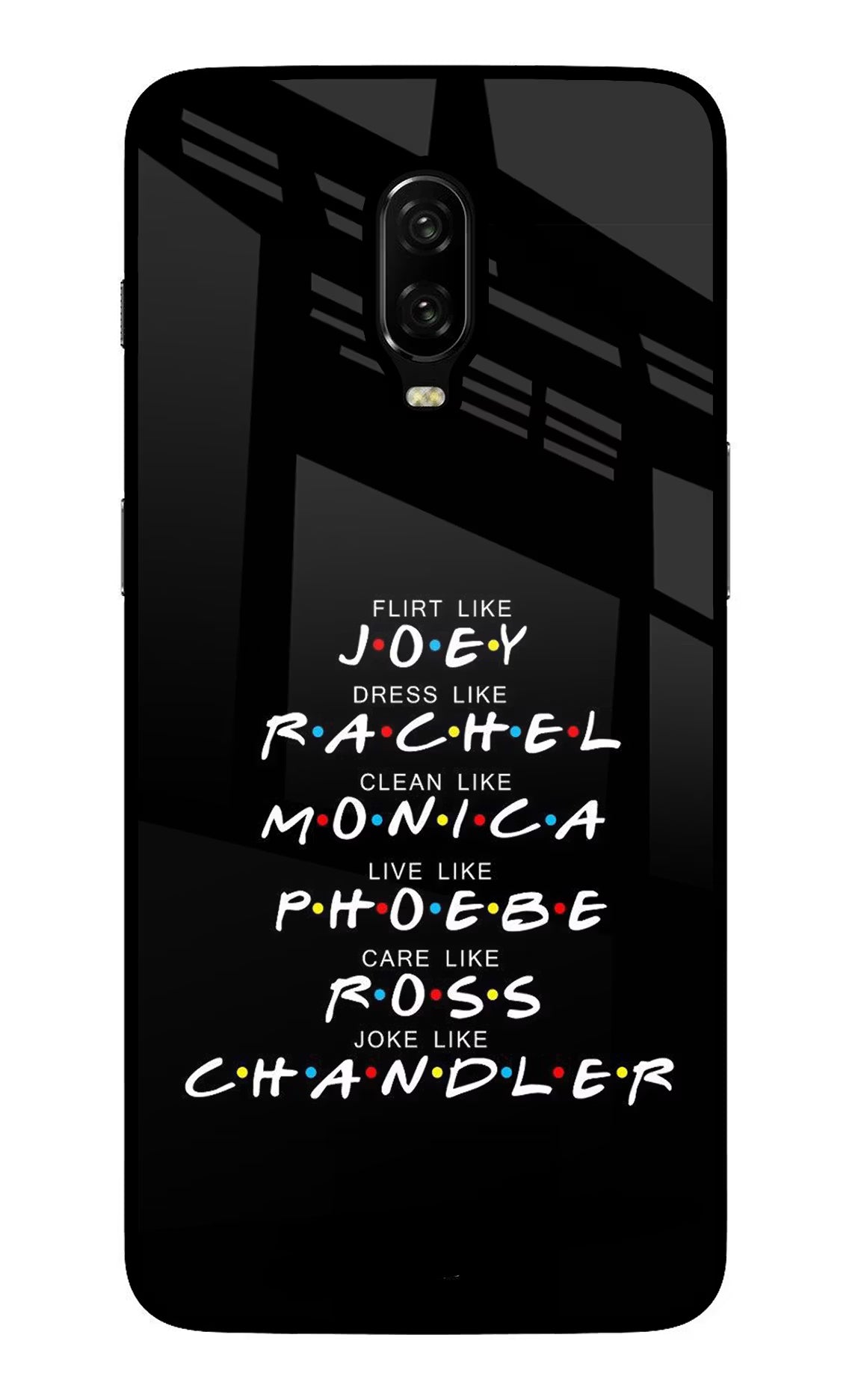FRIENDS Character Oneplus 6T Glass Case Back Cover by Casekaro