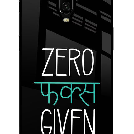 Zero Fucks Given Oneplus 6T Glass Case
