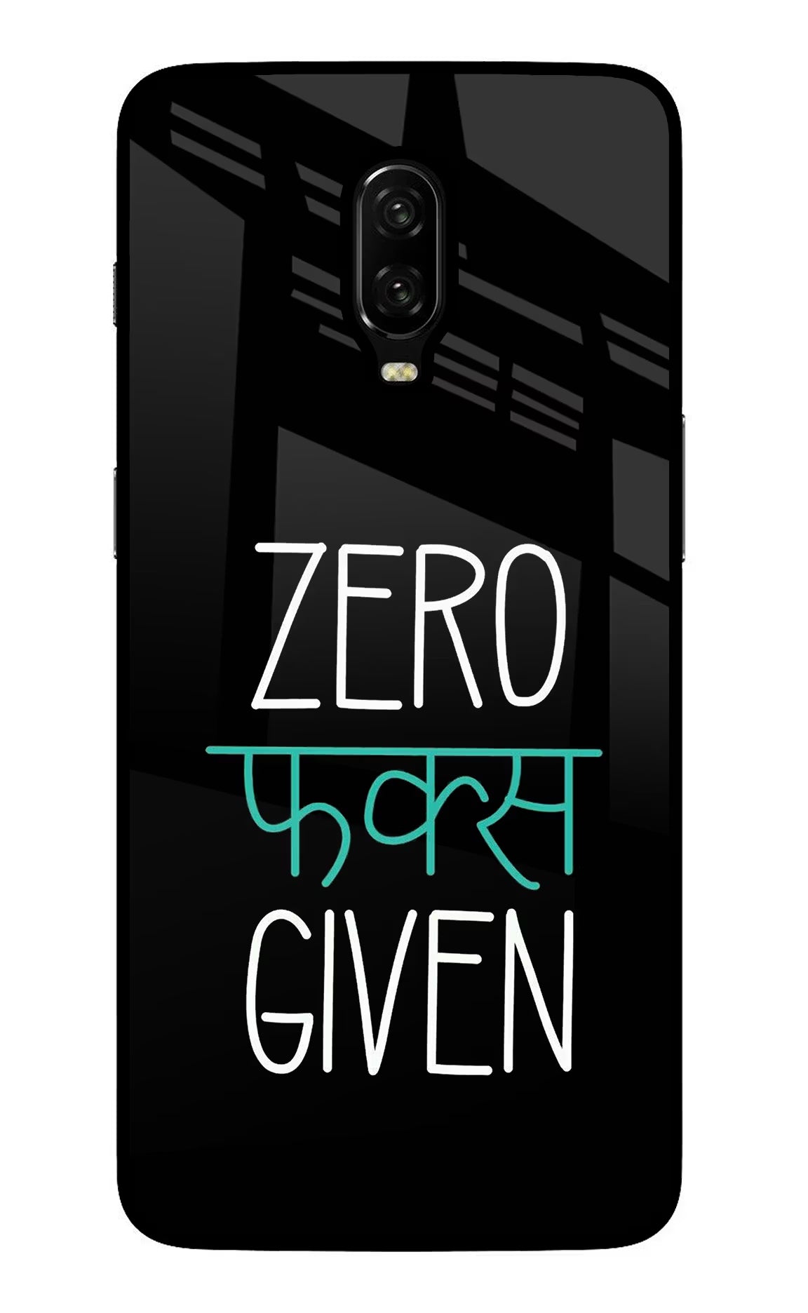 Zero Fucks Given Oneplus 6T Glass Case Back Cover by Casekaro