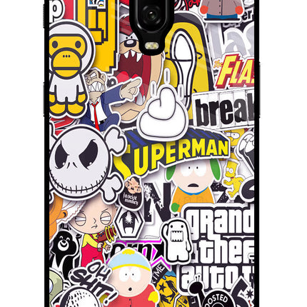 Sticker Bomb Oneplus 6T Glass Case