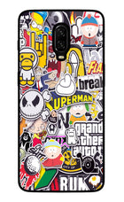 Sticker Bomb Oneplus 6T Glass Case