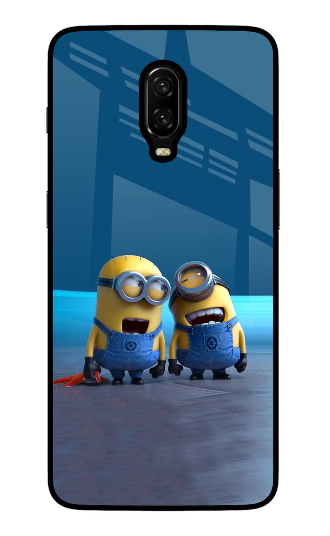 Minion Laughing Oneplus 6T Glass Case Back Cover by Casekaro