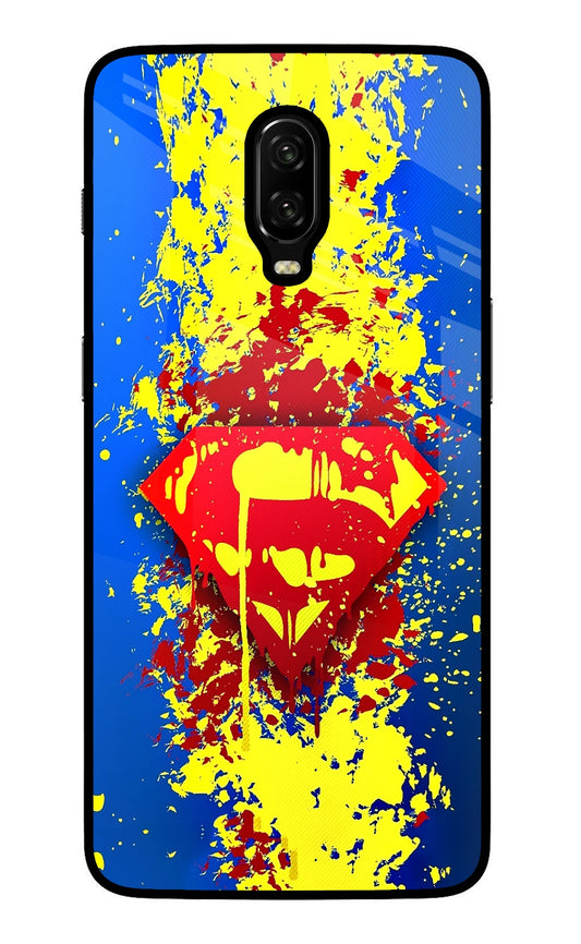 Superman logo Oneplus 6T Glass Case