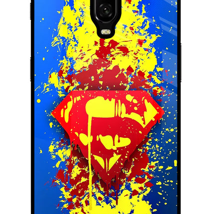Superman logo Oneplus 6T Glass Case