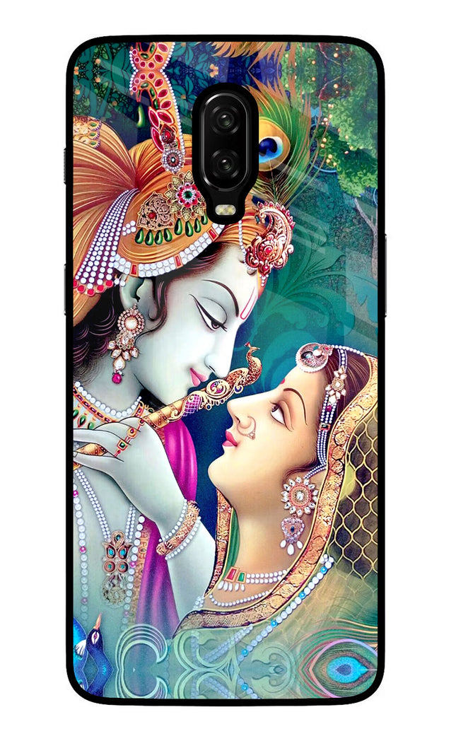 Lord Radha Krishna Oneplus 6T Glass Case Back Cover by Casekaro
