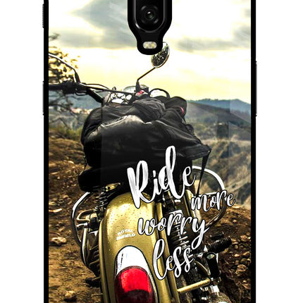 Ride More Worry Less Oneplus 6T Glass Case