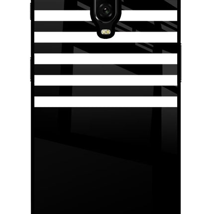 Black and White Print Oneplus 6T Glass Case Back Cover by Casekaro