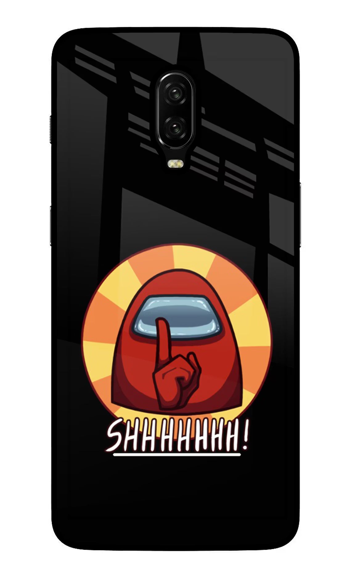 Among Us Shhh! Oneplus 6T Glass Case Back Cover by Casekaro