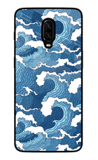 Blue Waves Oneplus 6T Glass Case