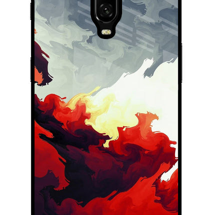 Fire Cloud Oneplus 6T Glass Case