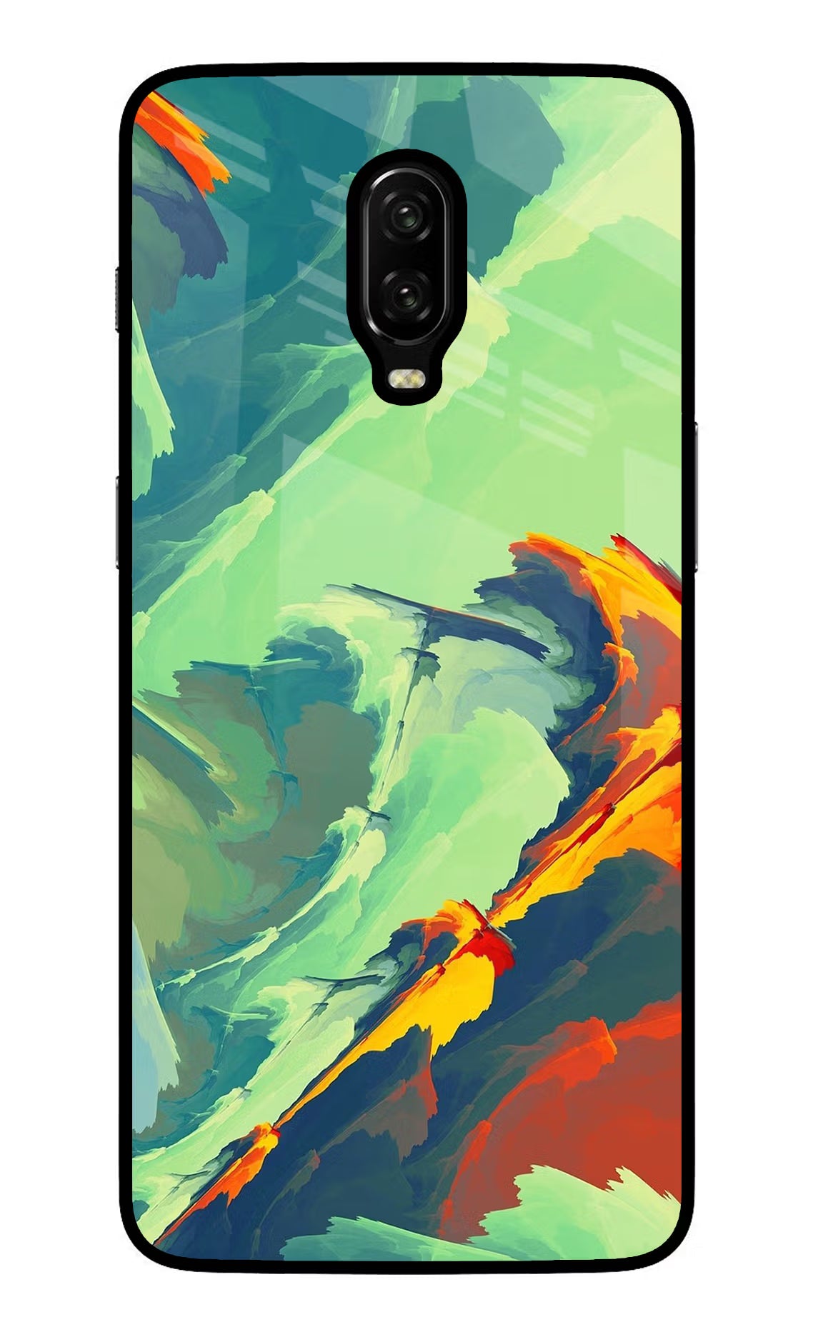Paint Art Oneplus 6T Glass Case Back Cover by Casekaro