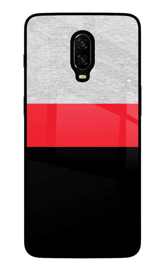 Tri Color Pattern Oneplus 6T Glass Case