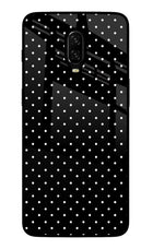 White Dots Oneplus 6T Glass Case Back Cover by Casekaro