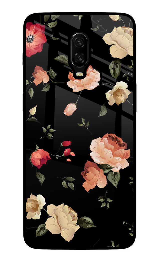 Flowers Oneplus 6T Glass Case Back Cover by Casekaro