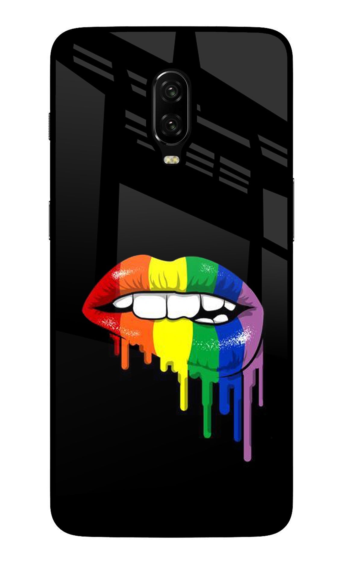 Lips Biting Oneplus 6T Glass Case