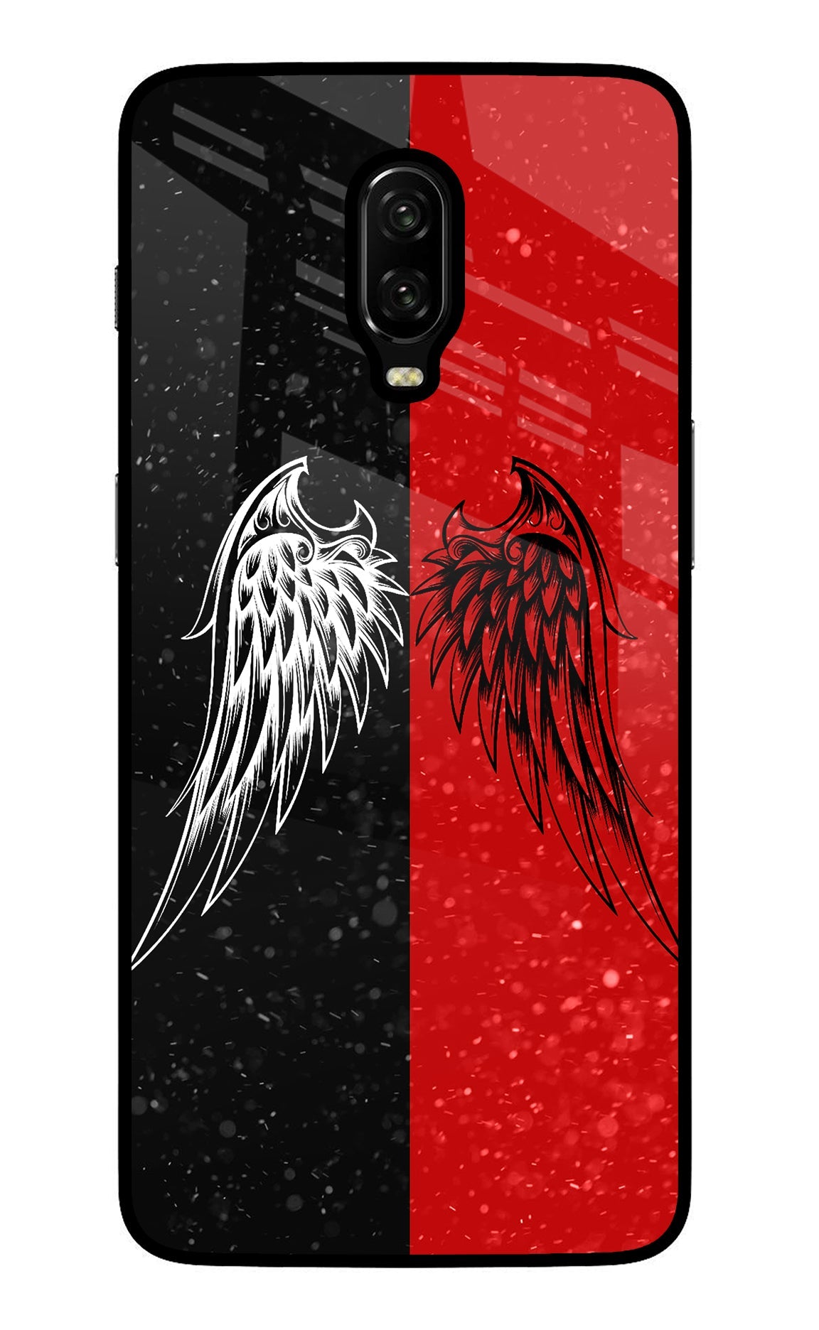 Wings Oneplus 6T Glass Case