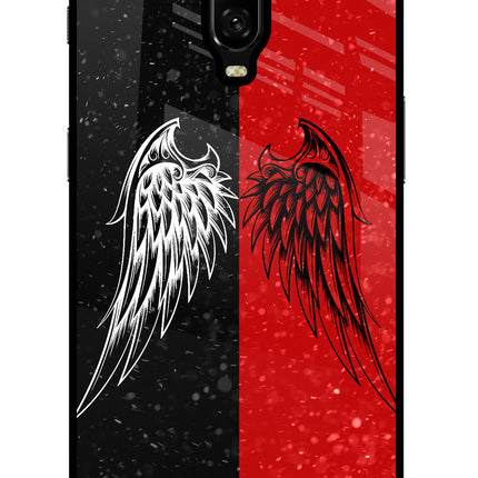Wings Oneplus 6T Glass Case