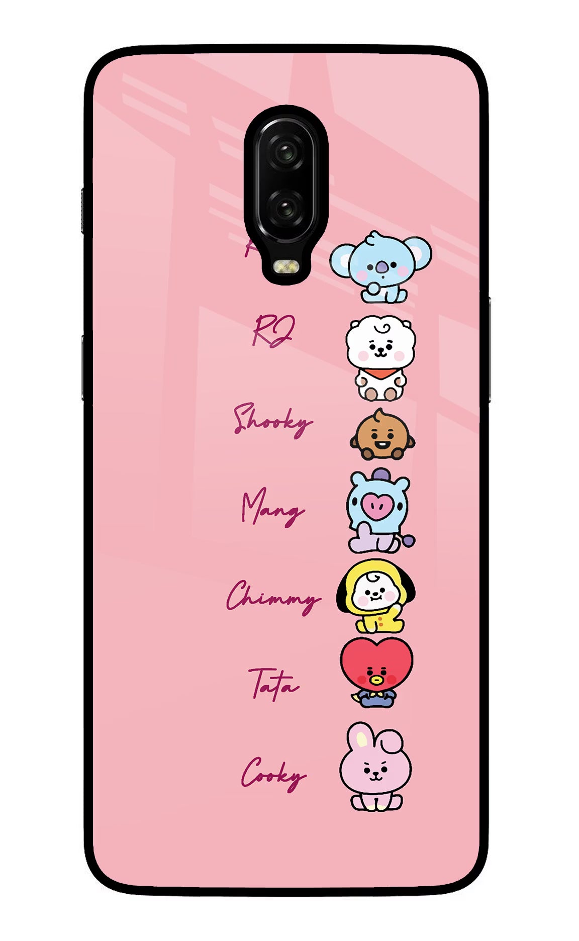 BTS names Oneplus 6T Glass Case Back Cover by Casekaro