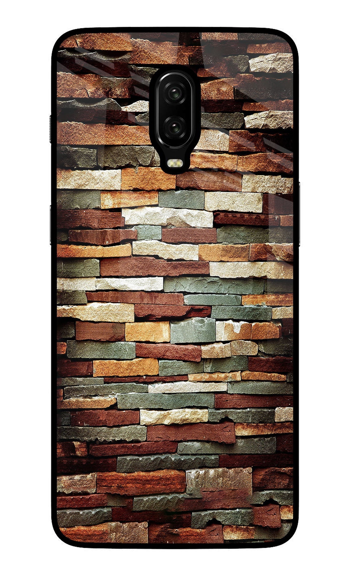Bricks Pattern Oneplus 6T Glass Case