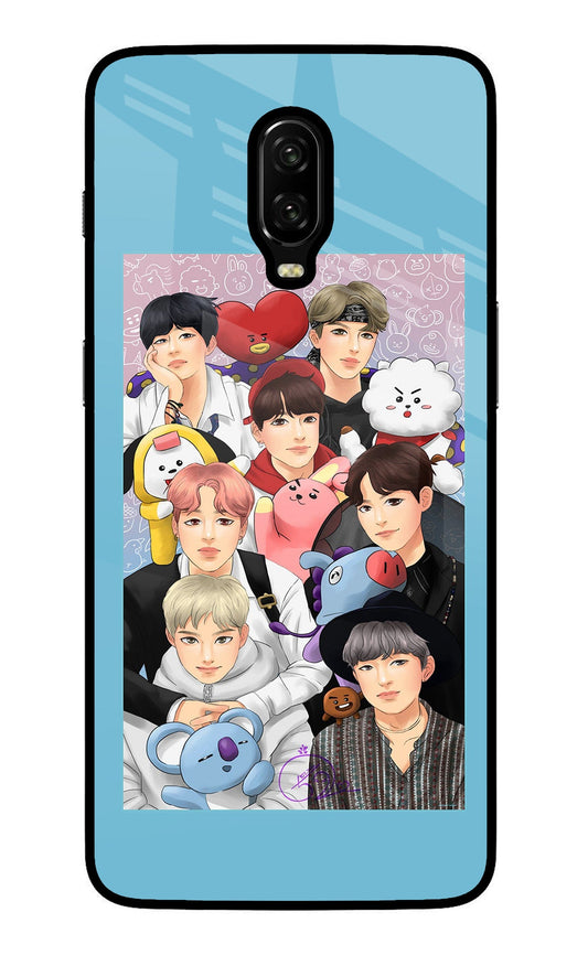 BTS with animals Oneplus 6T Glass Case