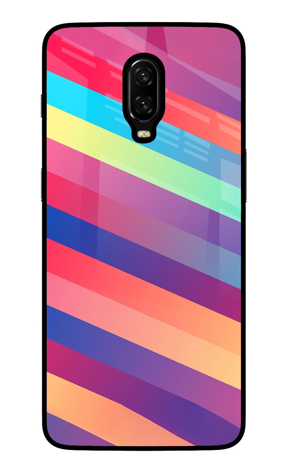 Stripes color Oneplus 6T Glass Case