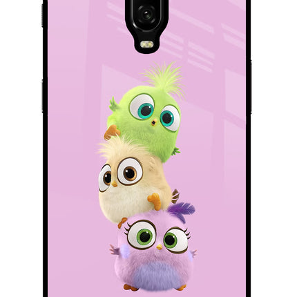 Cute Little Birds Oneplus 6T Glass Case Back Cover by Casekaro