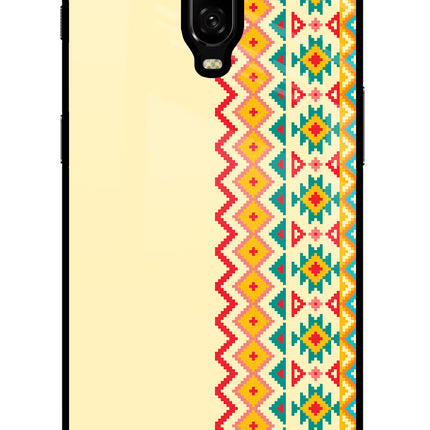 Ethnic Seamless Oneplus 6T Glass Case Back Cover by Casekaro