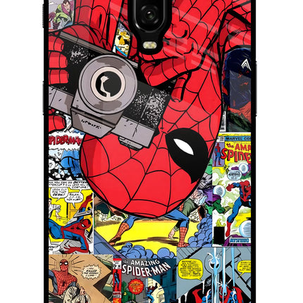 Spider Man Oneplus 6T Glass Case Back Cover by Casekaro