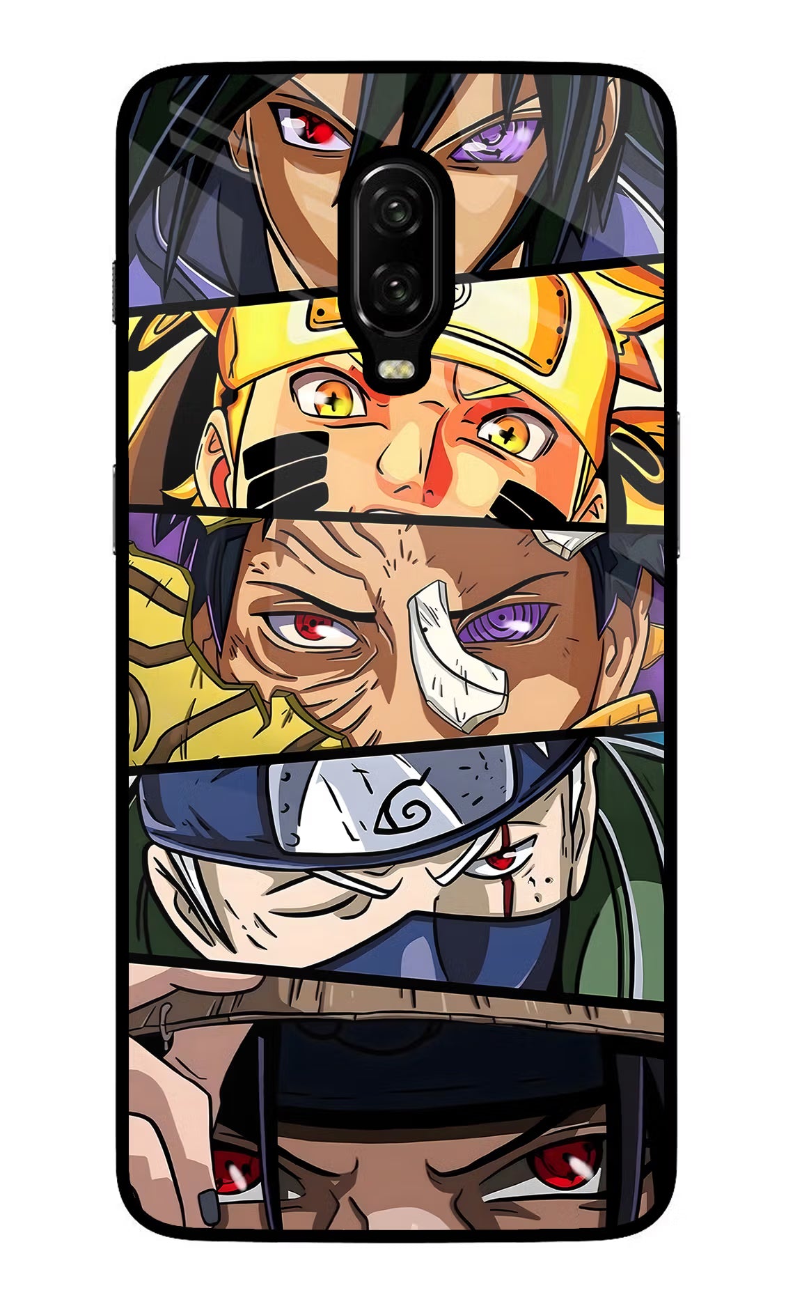 Naruto Character Oneplus 6T Glass Case Back Cover by Casekaro